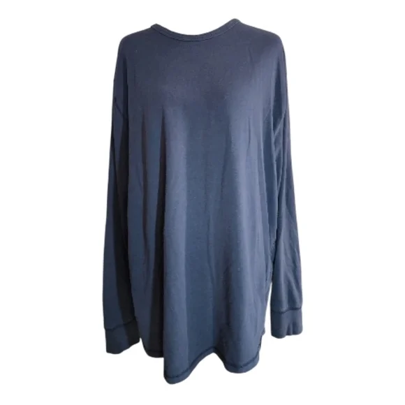 Lucky Brand Men's X-Large Navy Blue Essential Long Sleeve Crew Neck T-Shirt - Picture 1 of 4